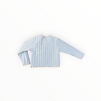 Quilted Velvet Jacket in Frost and Holiday Dot Stripe