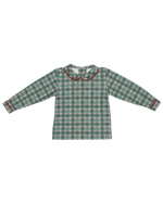 Peter Pan Piped Shirt in Cavalier Plaid