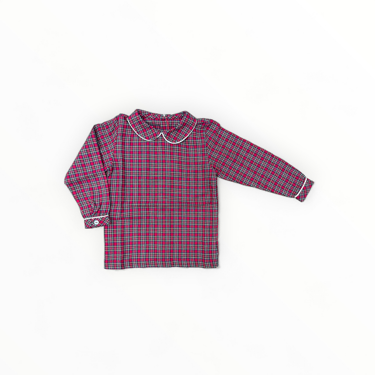 Boys Peter Pan Shirt in Holiday Plaid