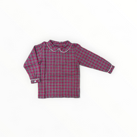 Boys Peter Pan Shirt in Holiday Plaid