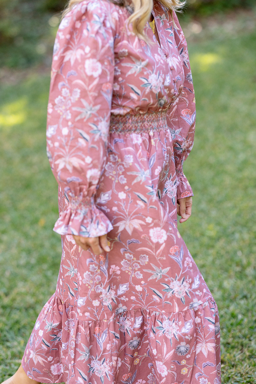 Krista Dress in Field Botanical Rust Xs