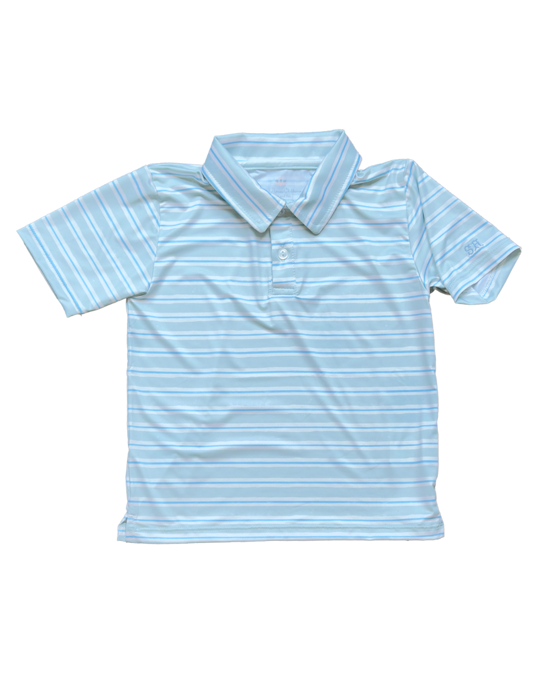 Athletic Polo in Stripe in Blue Jay