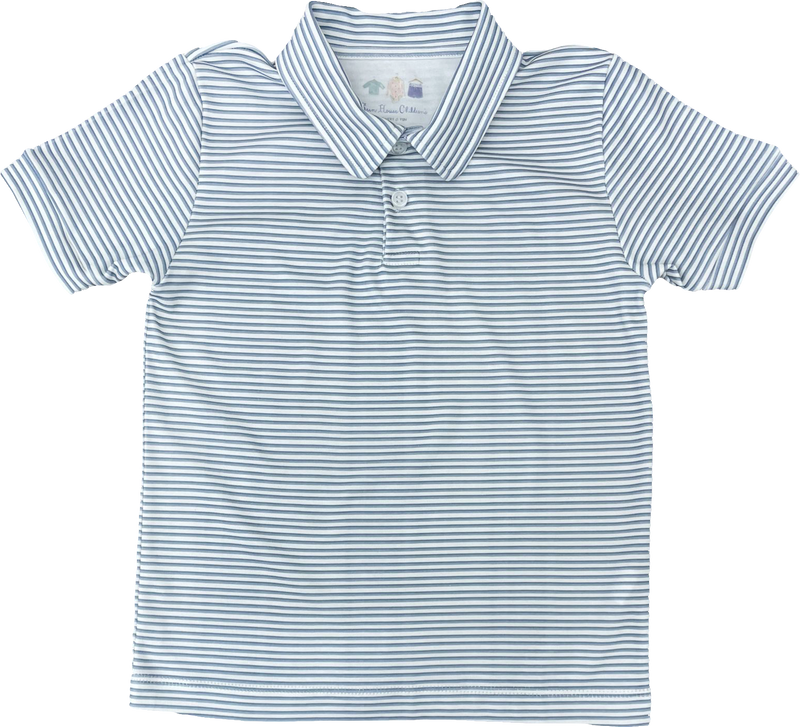 Banks Polo in Double Ticking Stripe