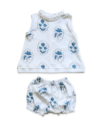 Dashwood Set | Tunic Top and Shorts | Medallion Flower White