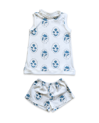 Dashwood Set | Tunic Top and Shorts | Medallion Flower White