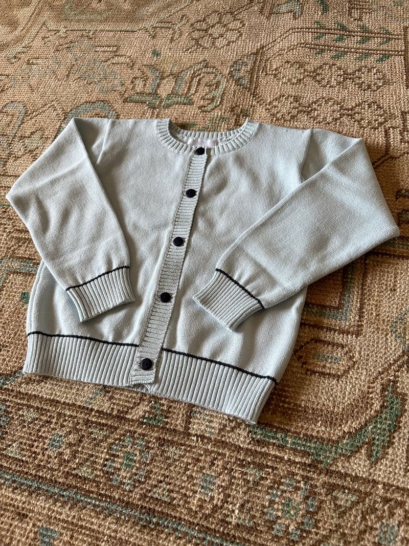 Baby Sweater in Light Blue/Navy Stripe