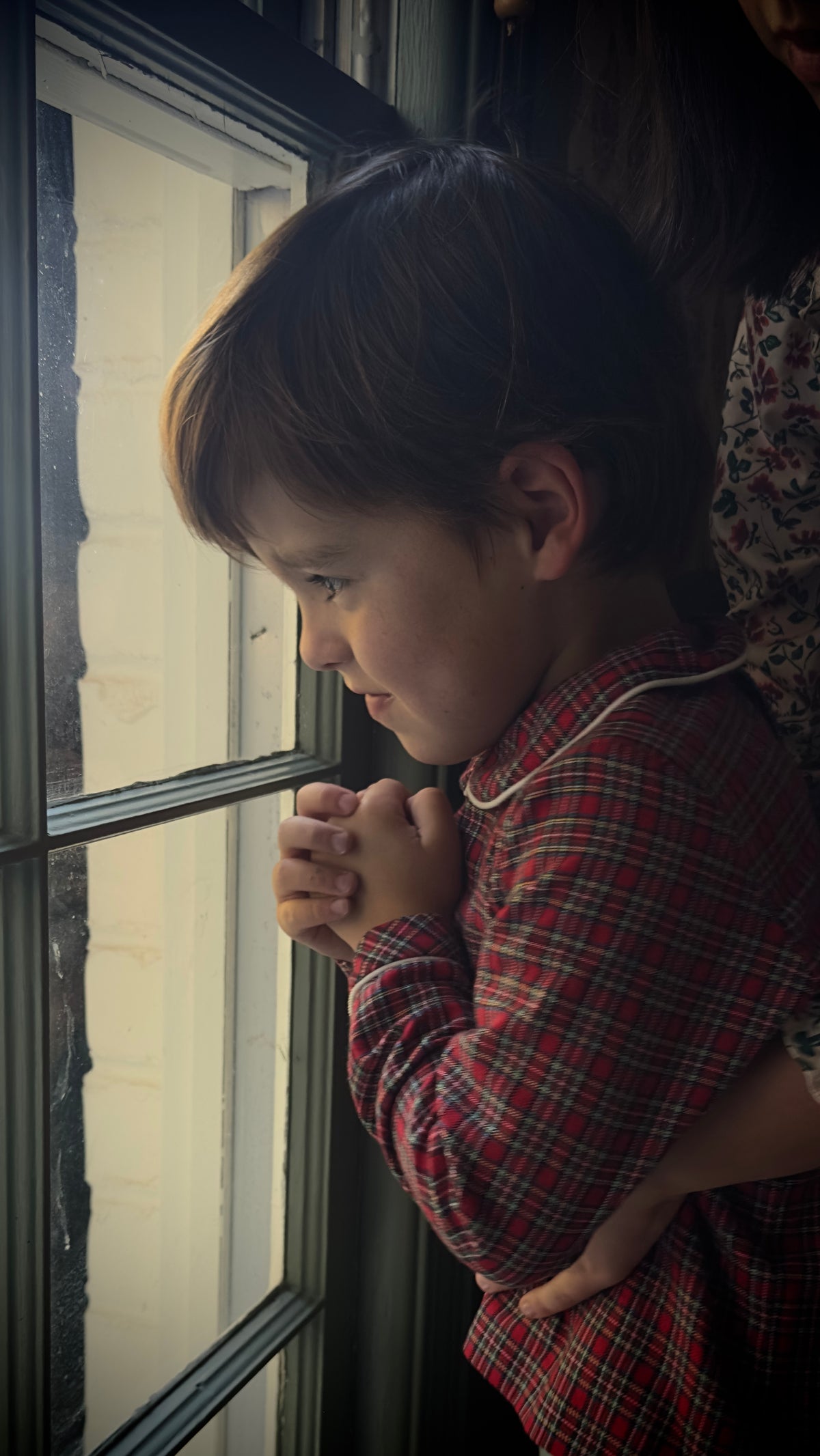 Boys Peter Pan Shirt in Holiday Plaid