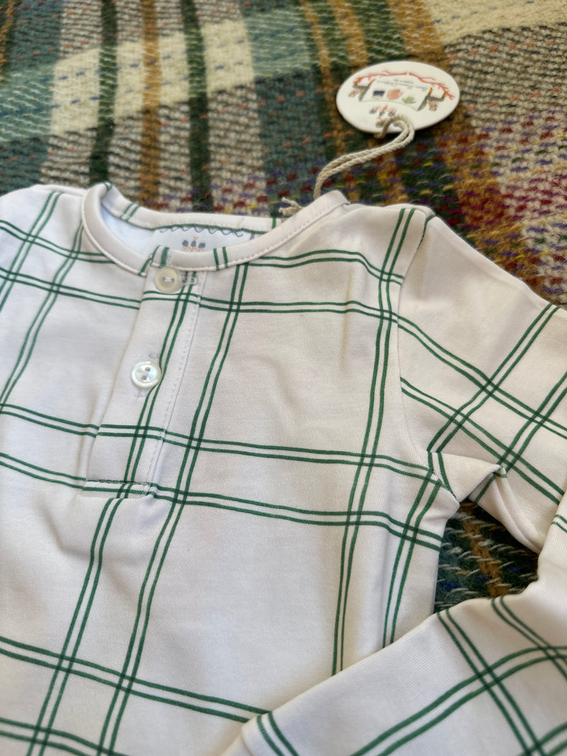 Boys Pajamas in Green Window Pane