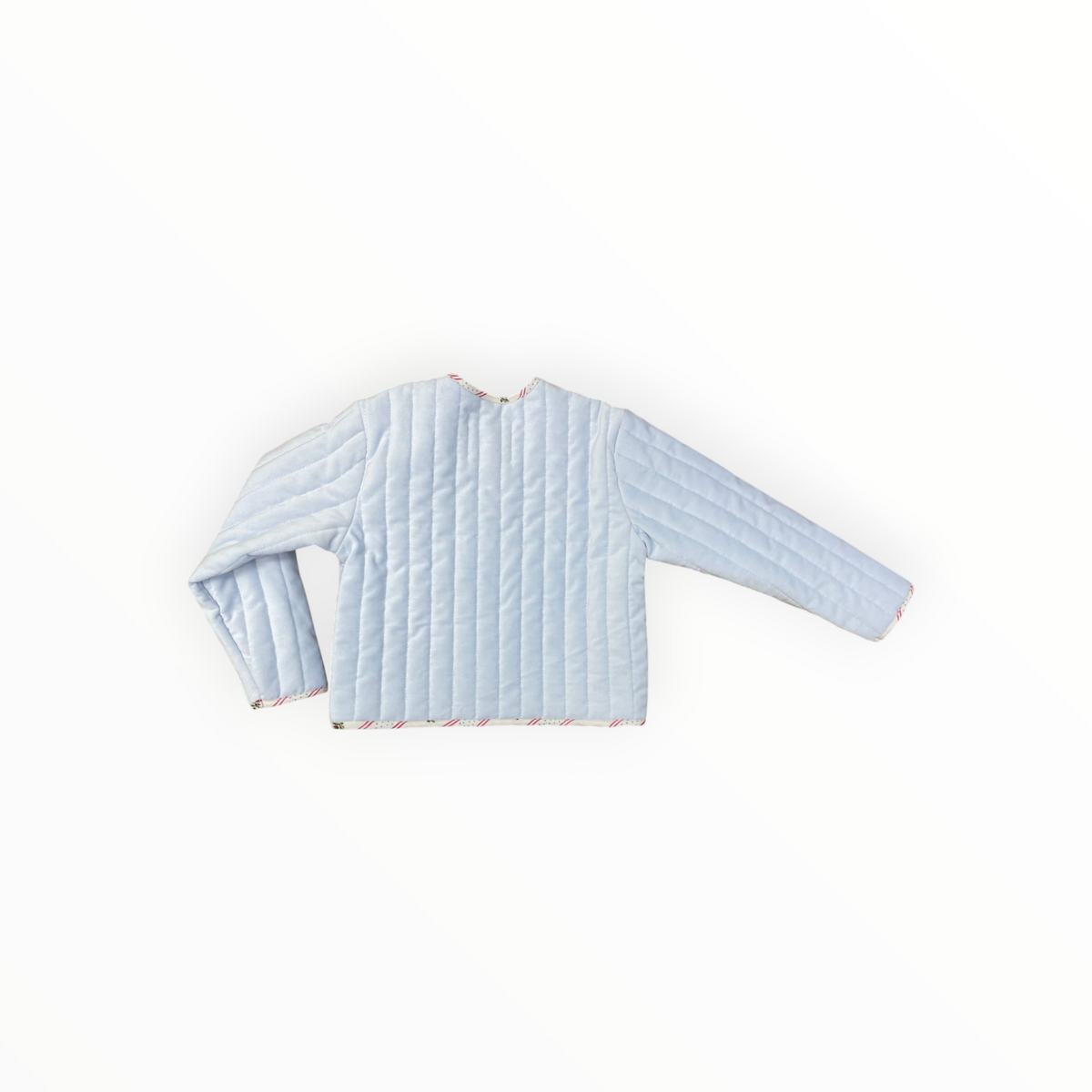 Quilted Velvet Jacket in Frost and Holiday Dot Stripe