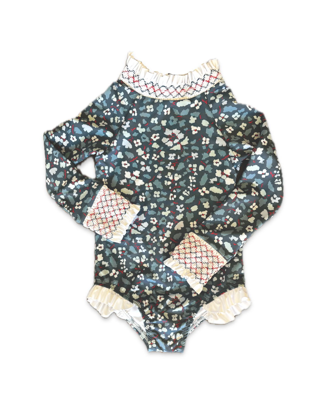 Austen Smocked Suit in Blue Darby