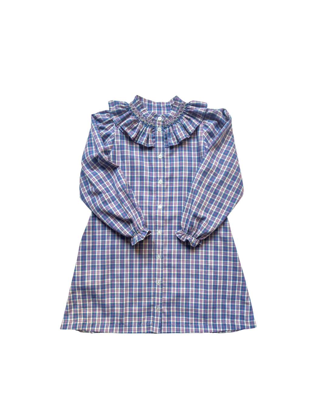 Molly Anne Dress in Blue & Purple Plaid