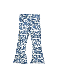 High Waisted Flared Leggings in Block Flower