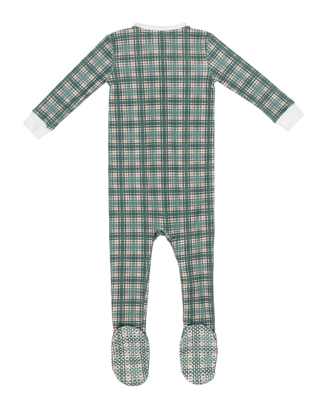 Footie Pajamas in Cavalier Plaid + Clara Floral