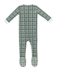 Footie Pajamas in Cavalier Plaid + Clara Floral