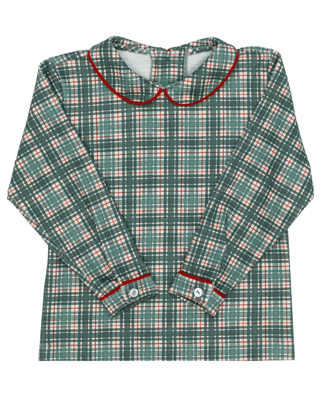 Peter Pan Piped Shirt in Cavalier Plaid