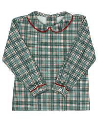 Peter Pan Piped Shirt in Cavalier Plaid