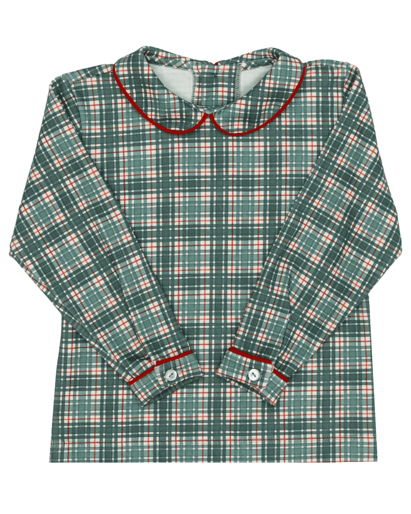 Peter Pan Piped Shirt in Cavalier Plaid