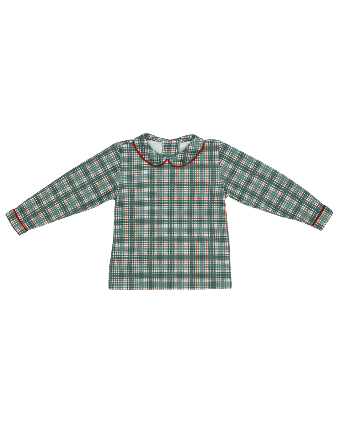 Peter Pan Piped Shirt in Cavalier Plaid