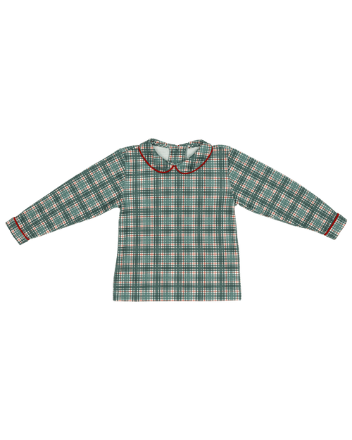 Peter Pan Piped Shirt in Cavalier Plaid