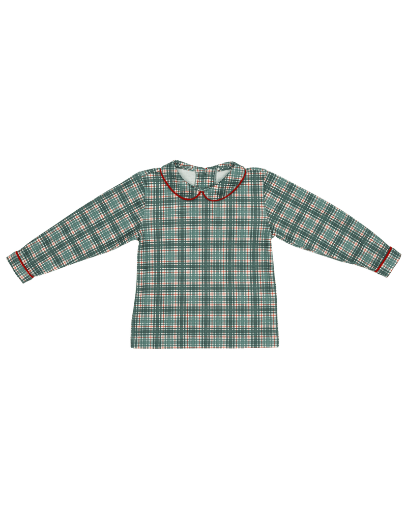 Peter Pan Piped Shirt in Cavalier Plaid