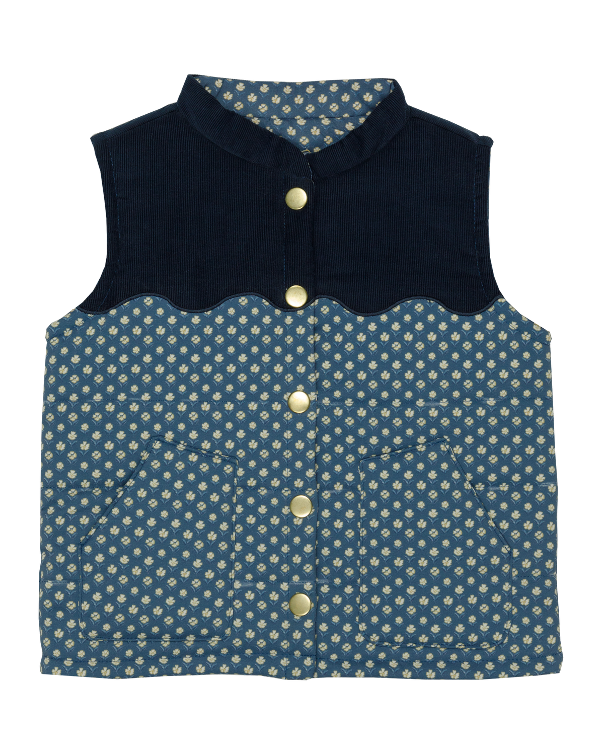 Vest in Gretl Bloom/ Navy Cord