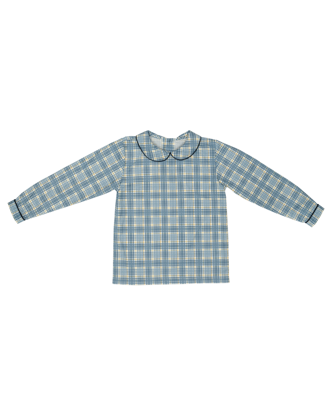 Piped Peter Pan Top in Marta Plaid