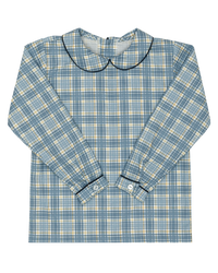 Piped Peter Pan Top in Marta Plaid