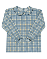 Piped Peter Pan Top in Marta Plaid