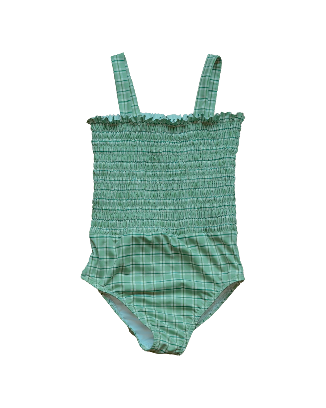 Tessa Smocked One Piece in Apple Check