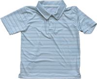 Athletic Polo in Stripe in Blue Jay