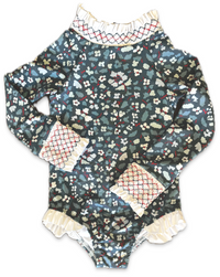 Austen Smocked Suit in Blue Darby