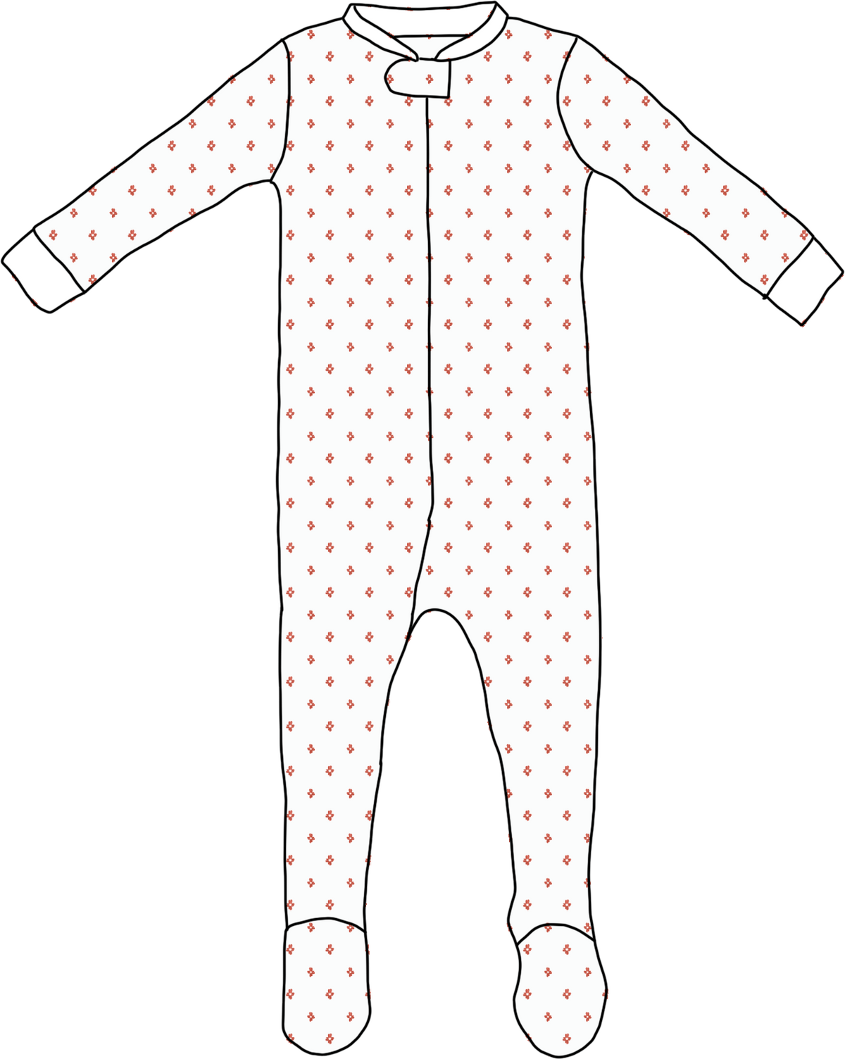 Footie Pajamas in Tess Dot Spice