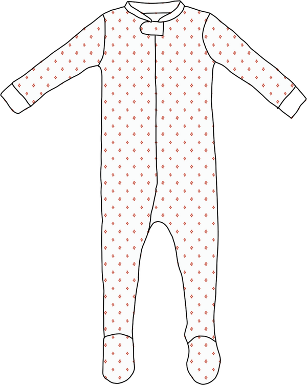 Footie Pajamas in Tess Dot Spice