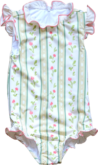 Bingley Suit in Vivian Stripe In Daffodil