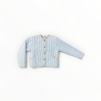 Quilted Velvet Jacket in Frost and Holiday Dot Stripe