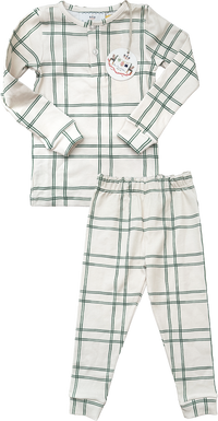 Boys Pajamas in Green Window Pane