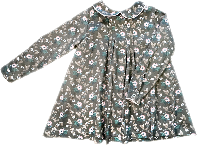 Charlie Dress and Bloomer Set in Woodland Floral in Cocoa