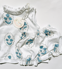 Dashwood Set | Tunic Top and Shorts | Medallion Flower White
