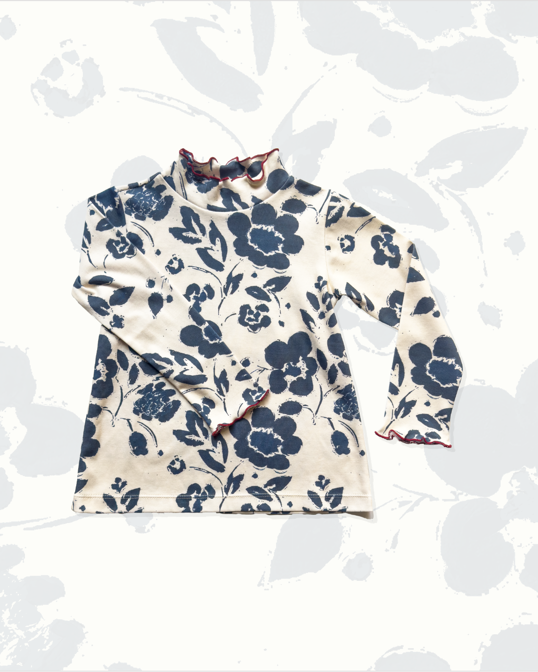 Evelyn Turtleneck in Dot Stripe and Shelby Navy