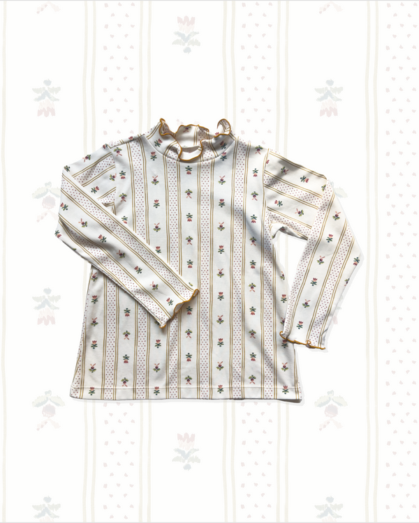 Evelyn Turtleneck in Dot Stripe and Shelby Navy