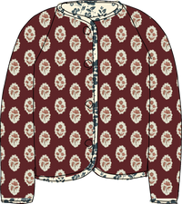 Quilted Jacket in Intaglio Maroon