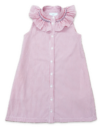 Molly Anne Dress in Red Seersucker