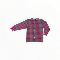 Boys Peter Pan Shirt in Holiday Plaid