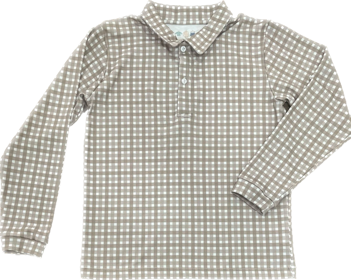 Long Sleeve Polo in Wildwood Check