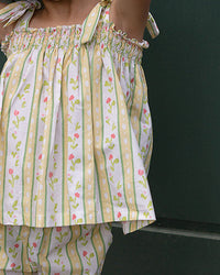 Teatime Set in Vivian Stripe in Daffodil
