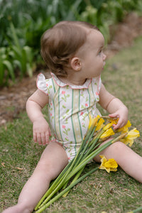 Bingley Suit in Vivian Stripe In Daffodil