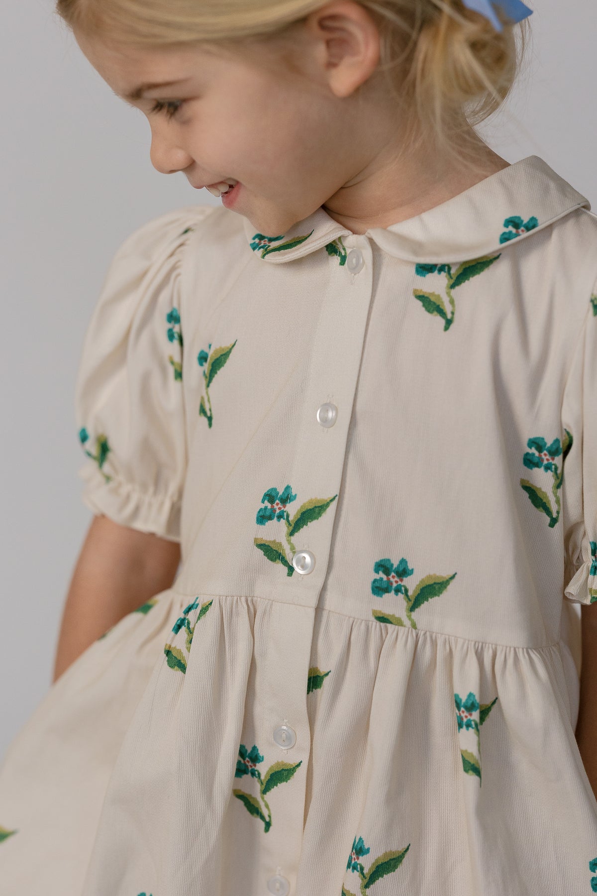 Charlotte Dress in Flame Stitch Floral