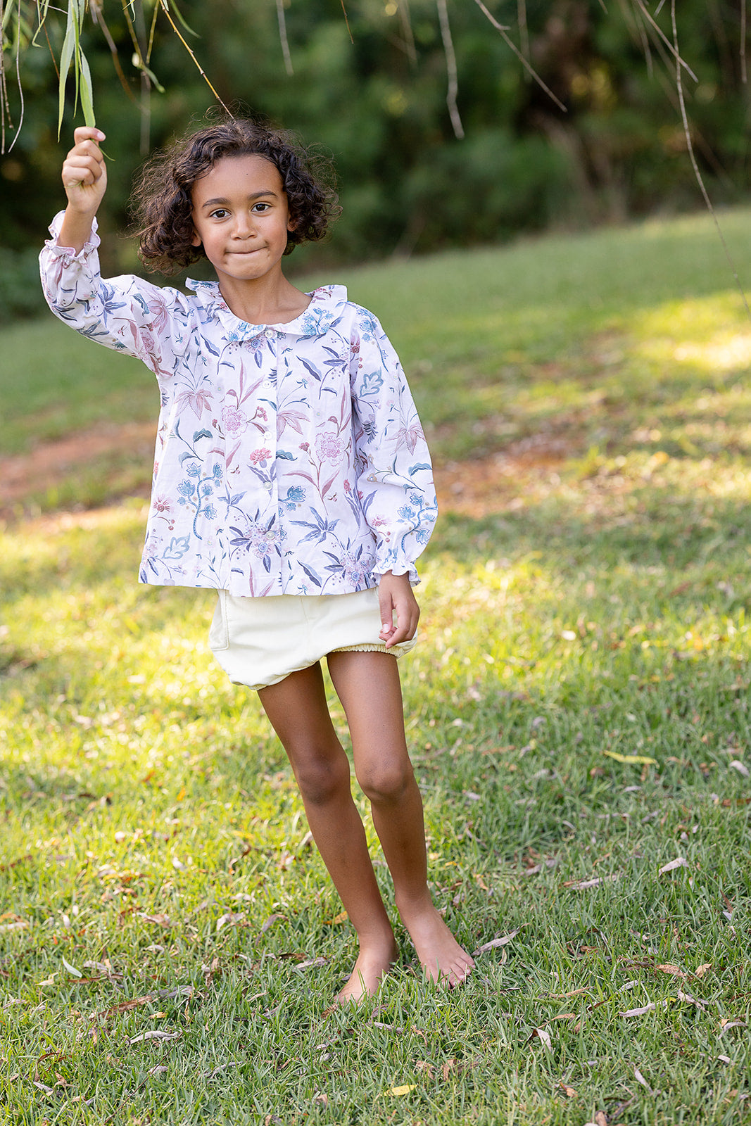 Farrah Top in Field Botanical White