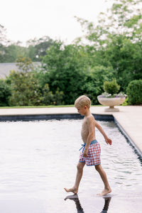 Talmadge Trunk in Red Thacker Plaid/Mountain Spring