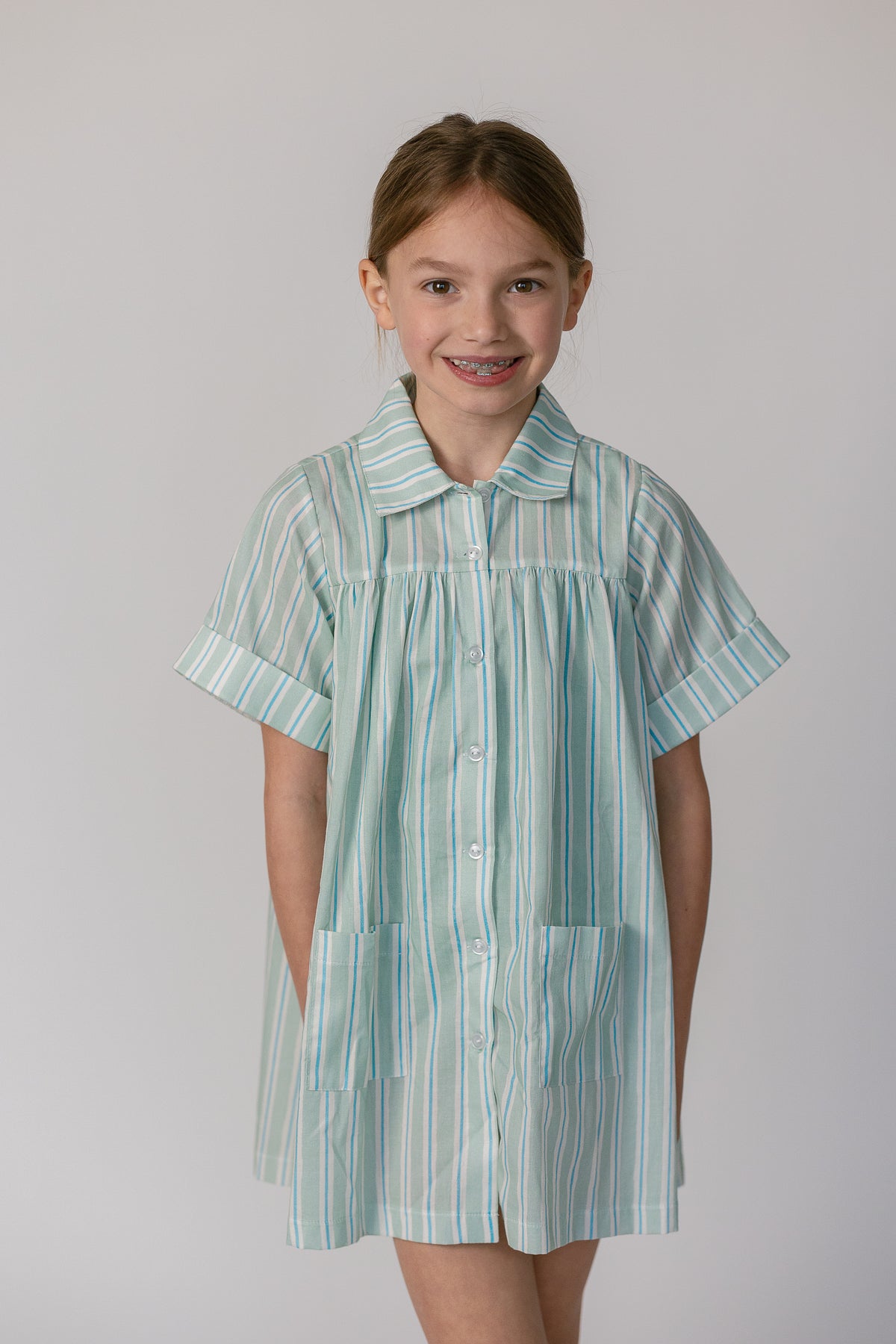 Girls Coverup in Stripe in Blue Jay